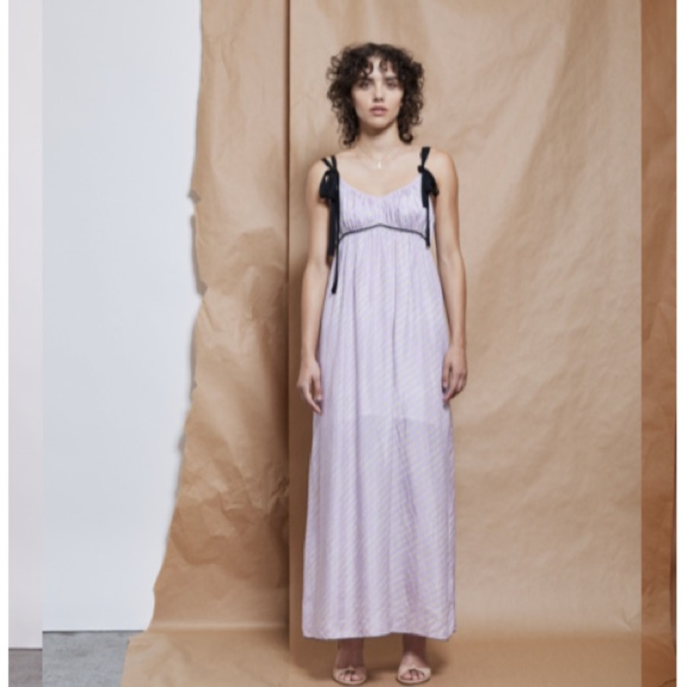 Raquel Allegra Silk Austin Dress in Lavender Zebra - Size S